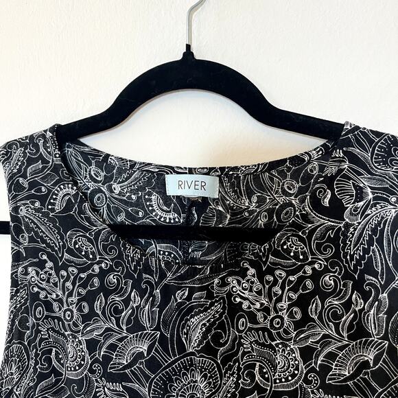 River Floral Pattern Midi Dress  Size S Laganlook Boho Hippie - Picture 4 of 10